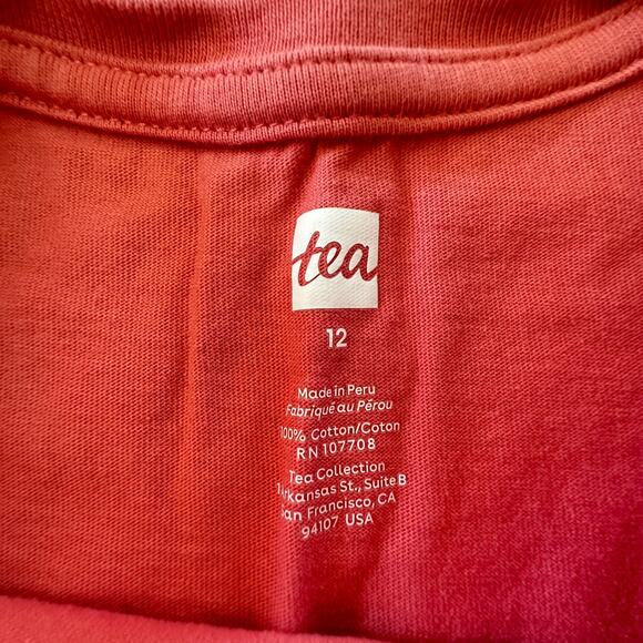 Tea Collection Coral Rainbow Graphic Tee VGUC 12 - Picture 2 of 3